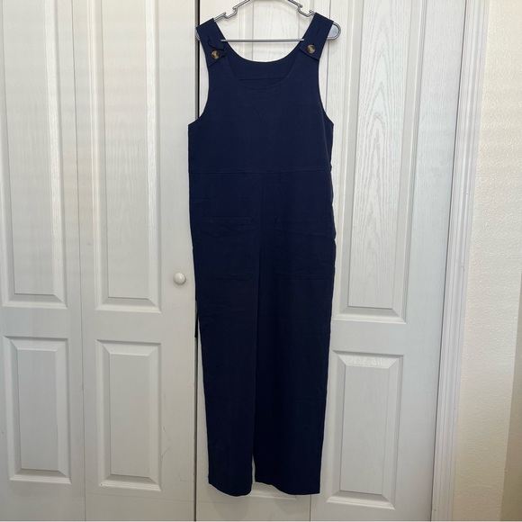 Chateau Pants - Navy Blue Sleeveless Jumpsuit